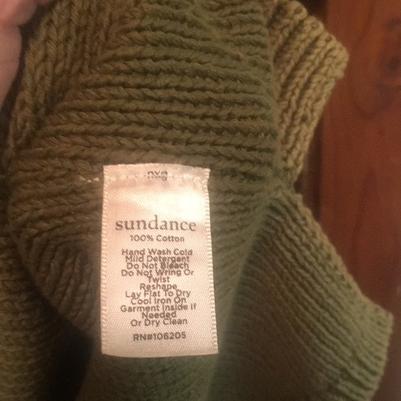 Sundance sweater short sleeve 100% cotton sage green size L - Picture 3 of 4